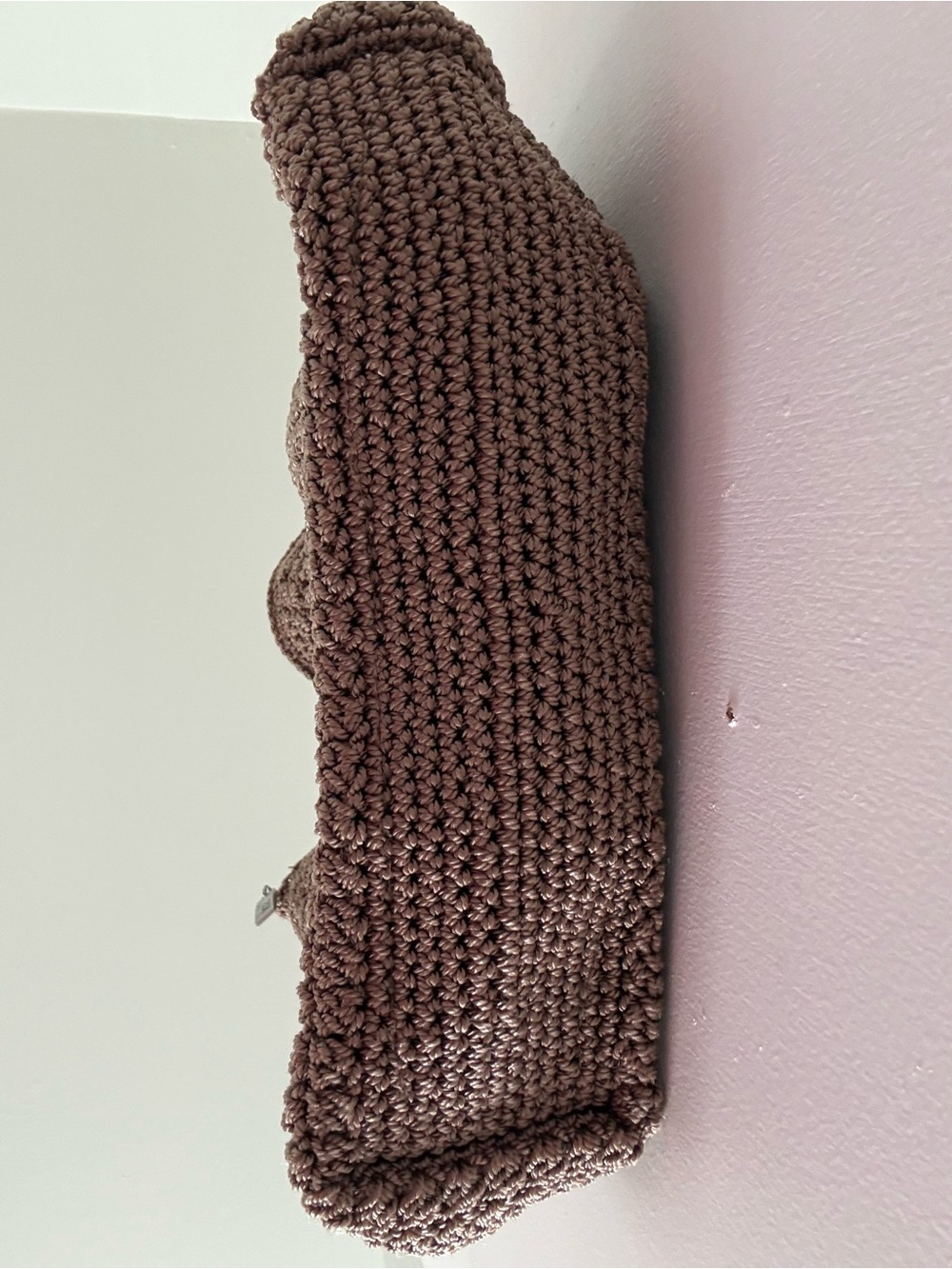 The Sak Brown Crochet Shoulder Tote Bag Zip Top Boho Handbag - Picture 4 of 13